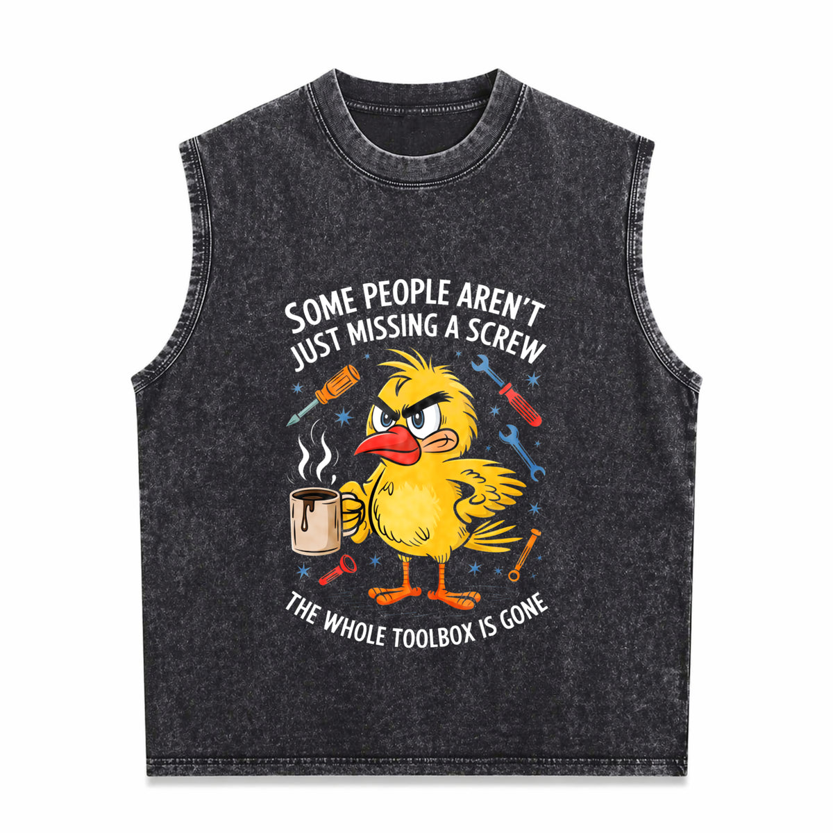 Some People Aren't Just Missing A Screw Men's Washed Tank Top - Black