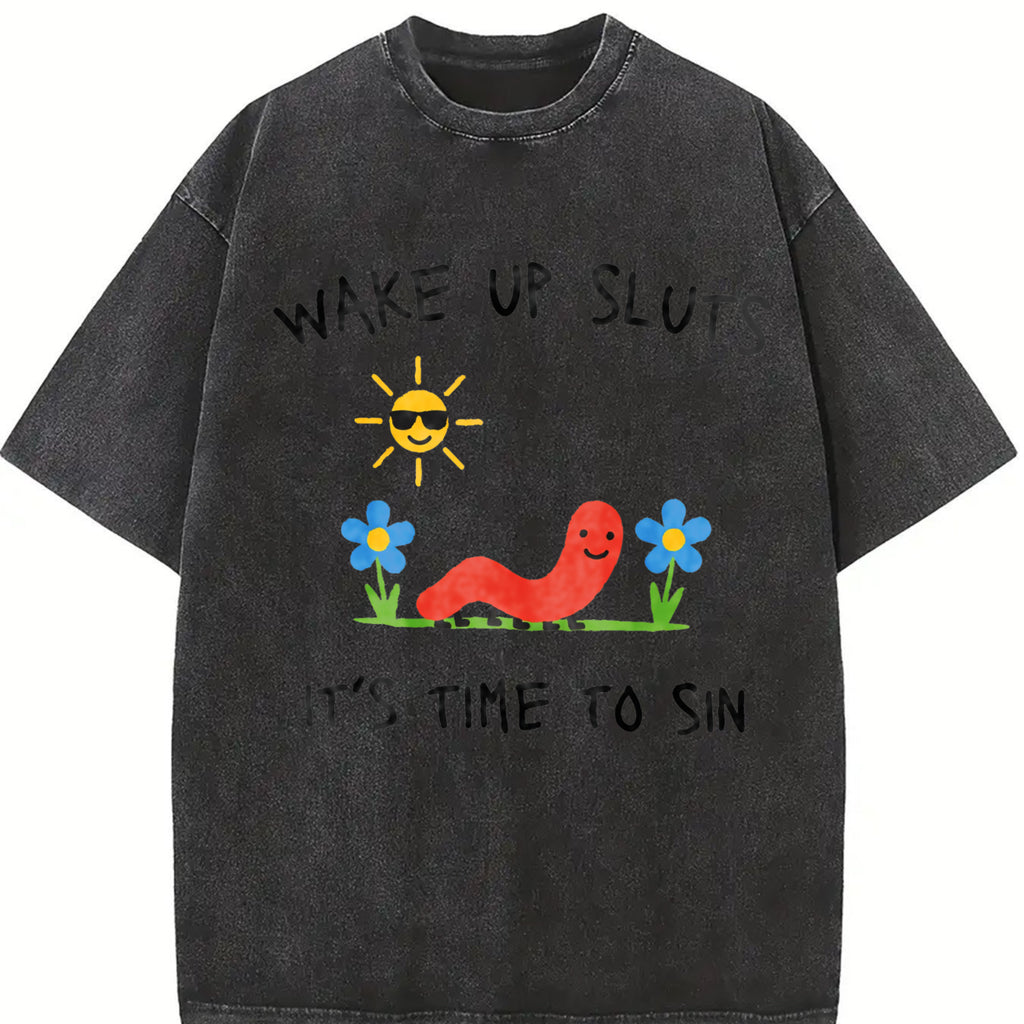 Wake Up Slts T-Shirt funny animal shirt meme graphic tee sarcastic t-shirt cursed tshirt unhinged humor top viral t-shirt