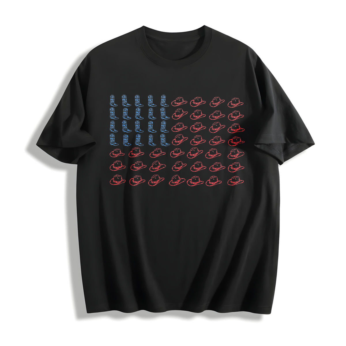 American Cowboy Cotton T-Shirt - Black