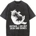 Comfort Colors Mother I Am But Skin And Bones Cat T-Shirt, Funny Fat Cat Shirt, Lazy Cat Humor Graphic Tee, Chonky Cat Meme Shirt ,Gift For Cat Mom, Cat Mama