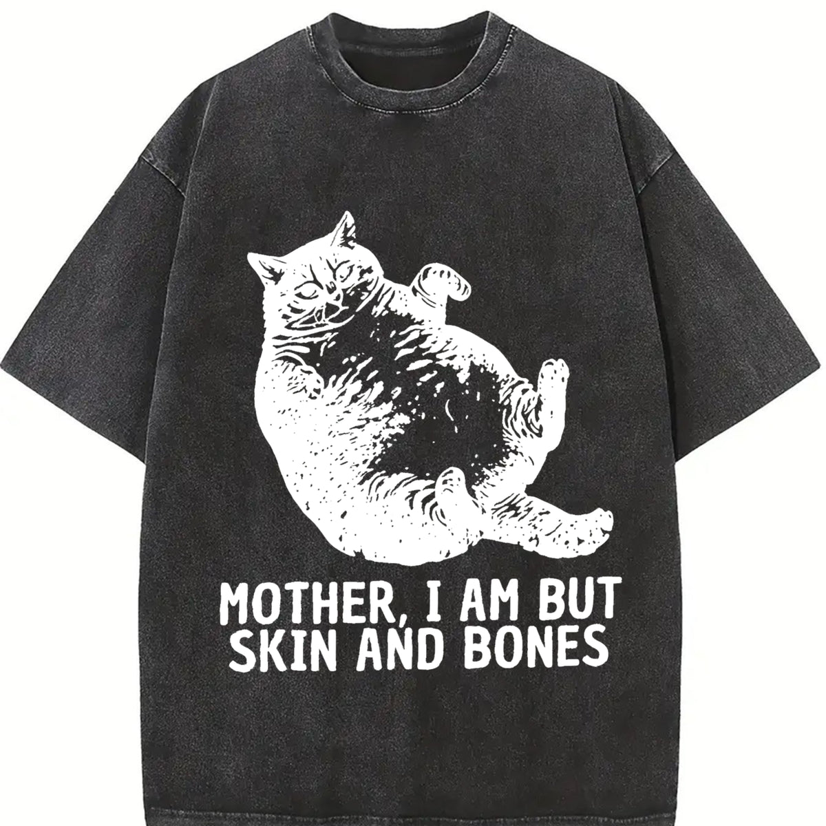Comfort Colors Mother I Am But Skin And Bones Cat T-Shirt, Funny Fat Cat Shirt, Lazy Cat Humor Graphic Tee, Chonky Cat Meme Shirt ,Gift For Cat Mom, Cat Mama