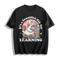 It's A Beautiful Day For Learning - Cute Goose Teacher - Back Cotton T-Shirt - Black