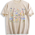 Pressed Flowers Vintage Washed T-Shirt - Beige