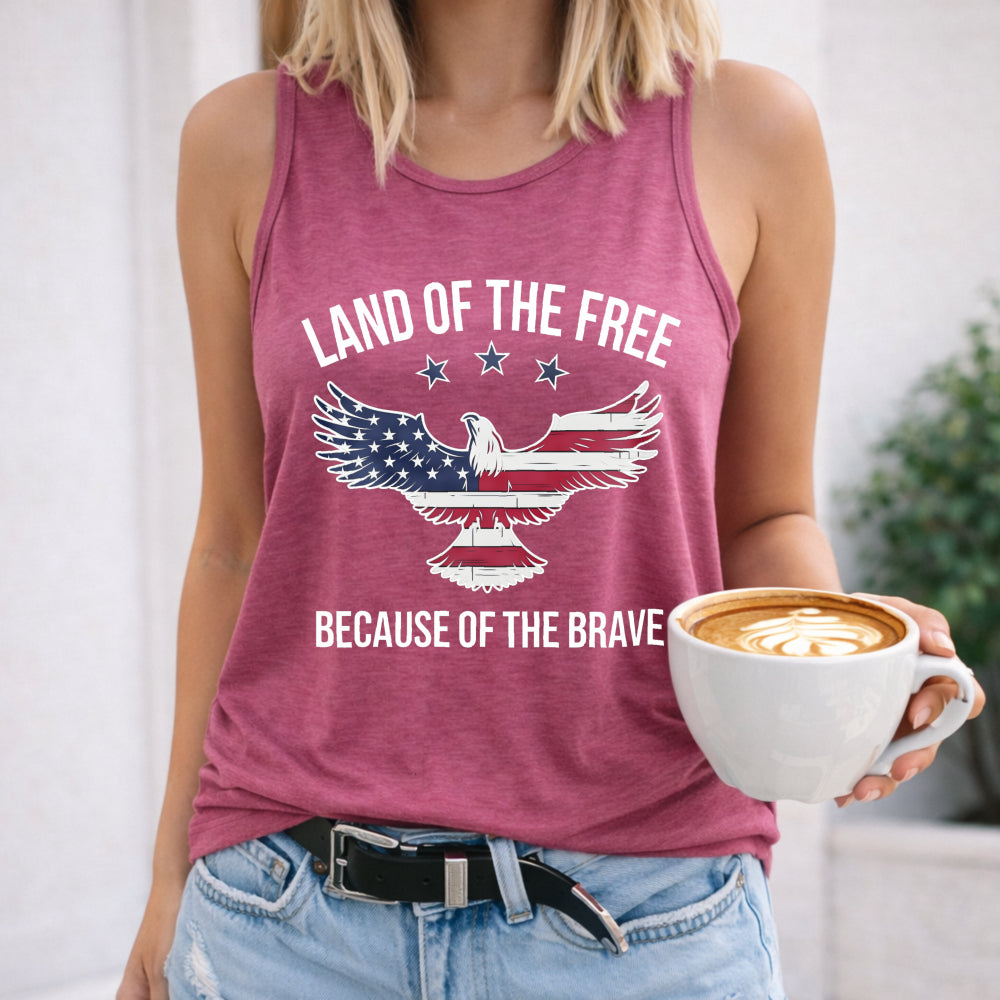 Land Of The Free Because Of The Brave Women's Tank Top - product view
