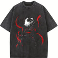 valentine shirts Tokyo Ghoul Ken Kaneki Red Eyes Mask Anime Acid Washed T-Shirt manga movie game Vintage Cotton unisex Menswear graphic tee