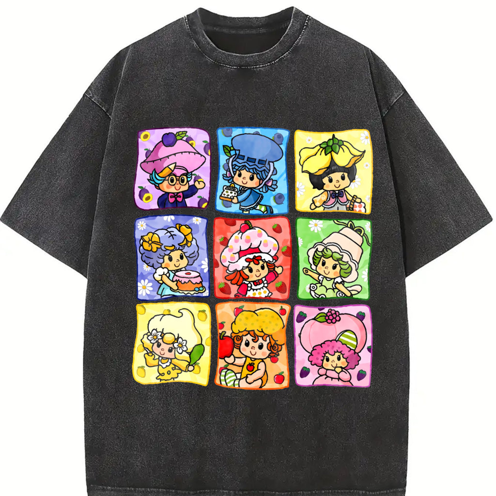 Comfort Colors Cartoon Friends Nostalgia Shirt, 80's Cartoon Characters Rainbow Shirt, Strawberry Shortcake F6G6 DLGAV
