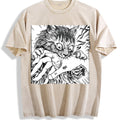 Cat Bite Vintage Washed T-Shirt - Beige