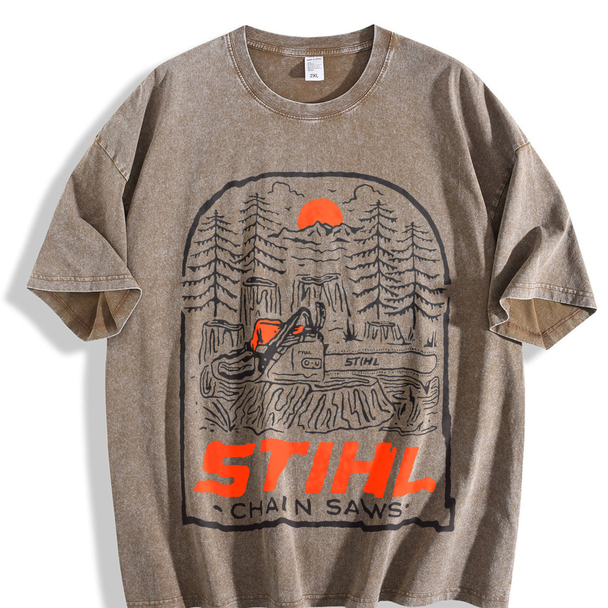 Stihl Chainsaw Forest Vintage Washed T-Shirt - product view