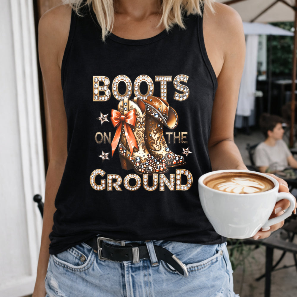 Boots on the Ground Western Women's Tank Top - Black