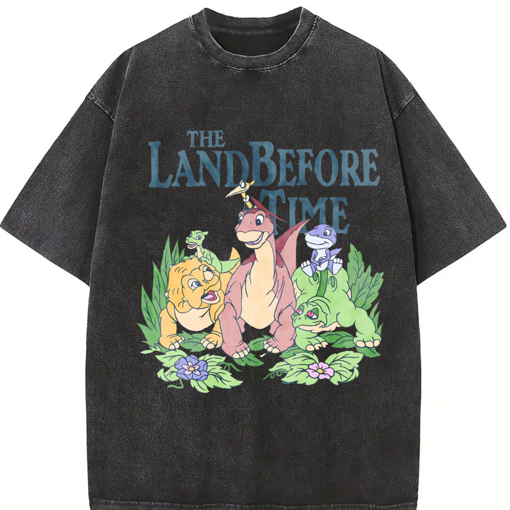 The Land Before Time Pastel Dinosaur Friends Comfort Color Shirt, Cotton Unisex Shirt, Crew Neck, Menswear Top, Womenswear Top Underwear Streetwear