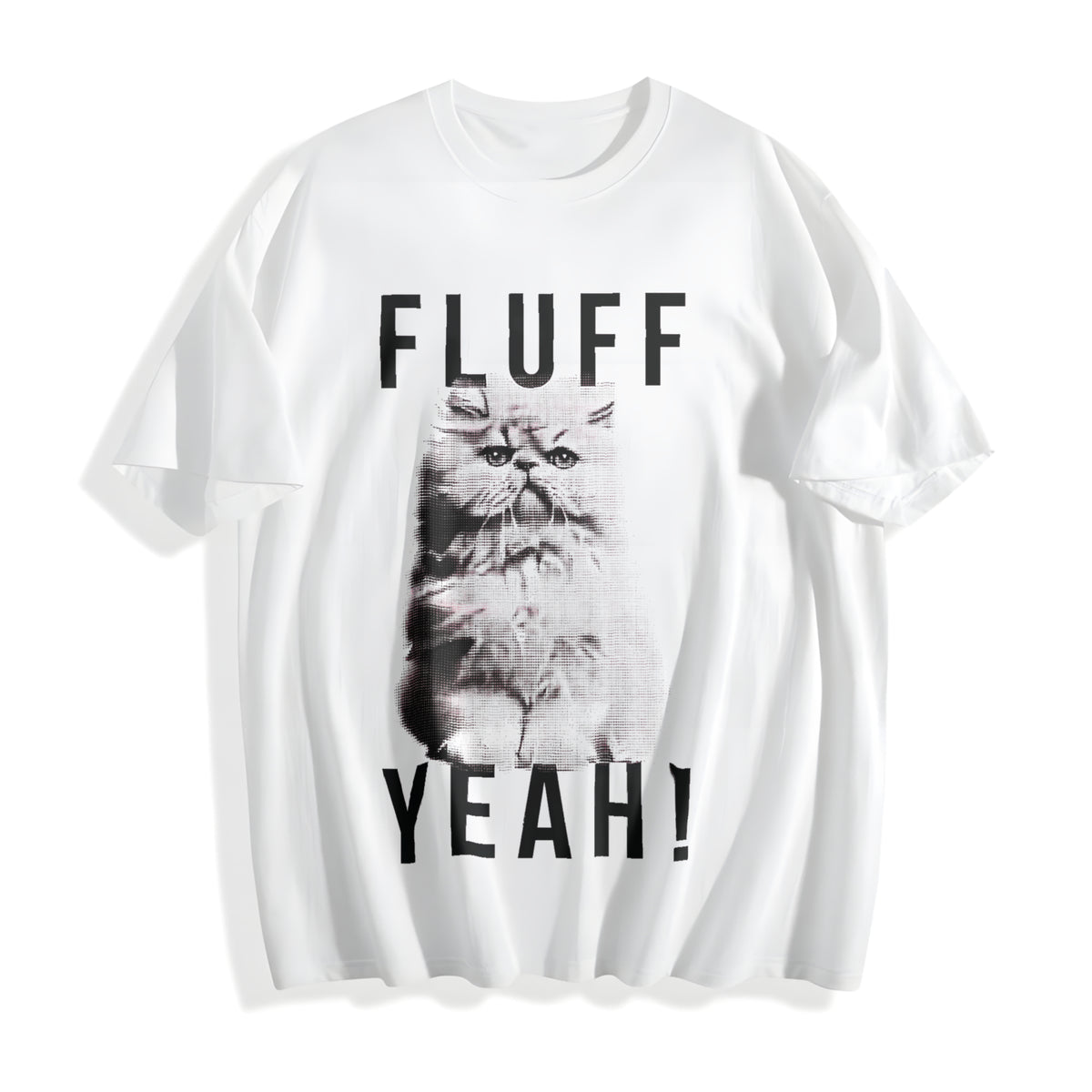 Fluff Yeah Funny Kitty Cat Animal Lover For Ladies Funny Cute Cotton T-Shirt - product view