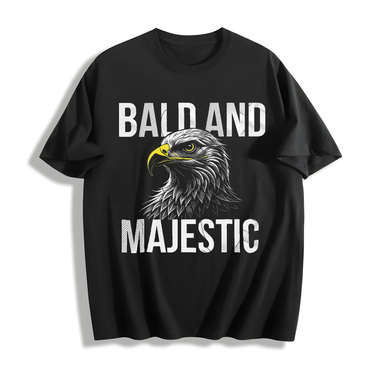 Funny Bald And Majestic Sarcastic Eagle Novelty For Funny Cool Cotton T-Shirt - Black