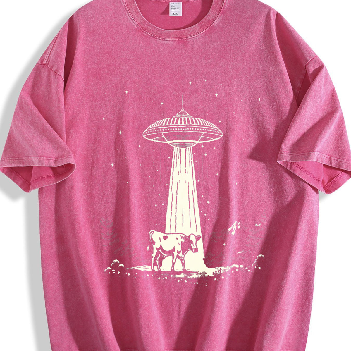 Cow And Western UFO 90s Vintage Washed T-Shirt - product view