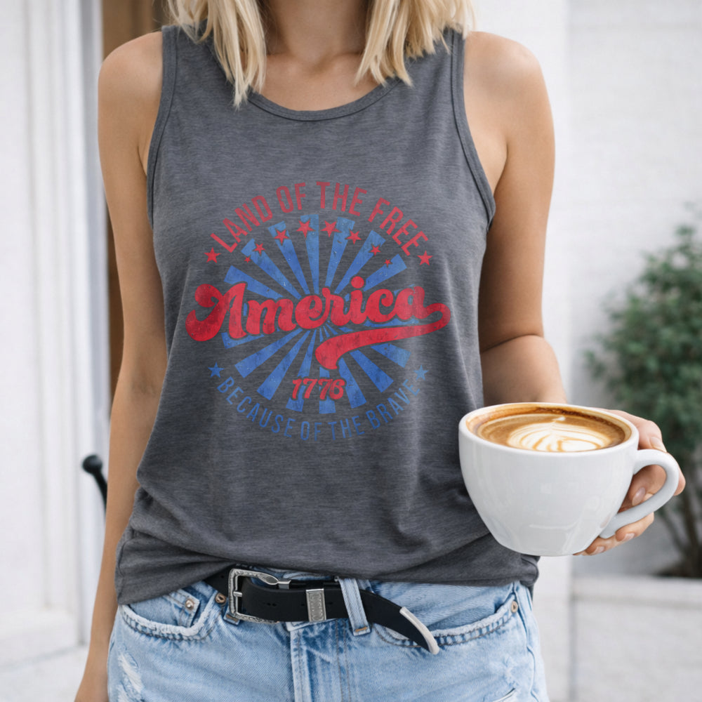 Land Of The Free Because Of The Brave Women's Tank Top - product view