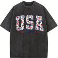 Comfort Colors Floral USA Shirt, Retro America Shirt, 4th Of July PNG, 4th Of July, Retro USA ,Soft Cotton, Unisex Fit, Classic Design
