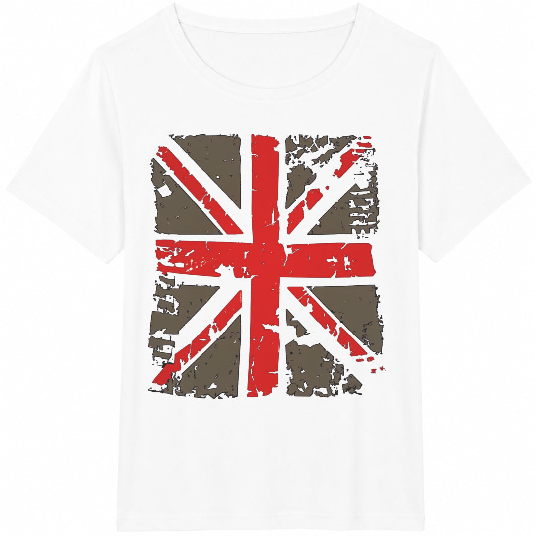 Ladies With Union Jack Cotton T-Shirt - product view
