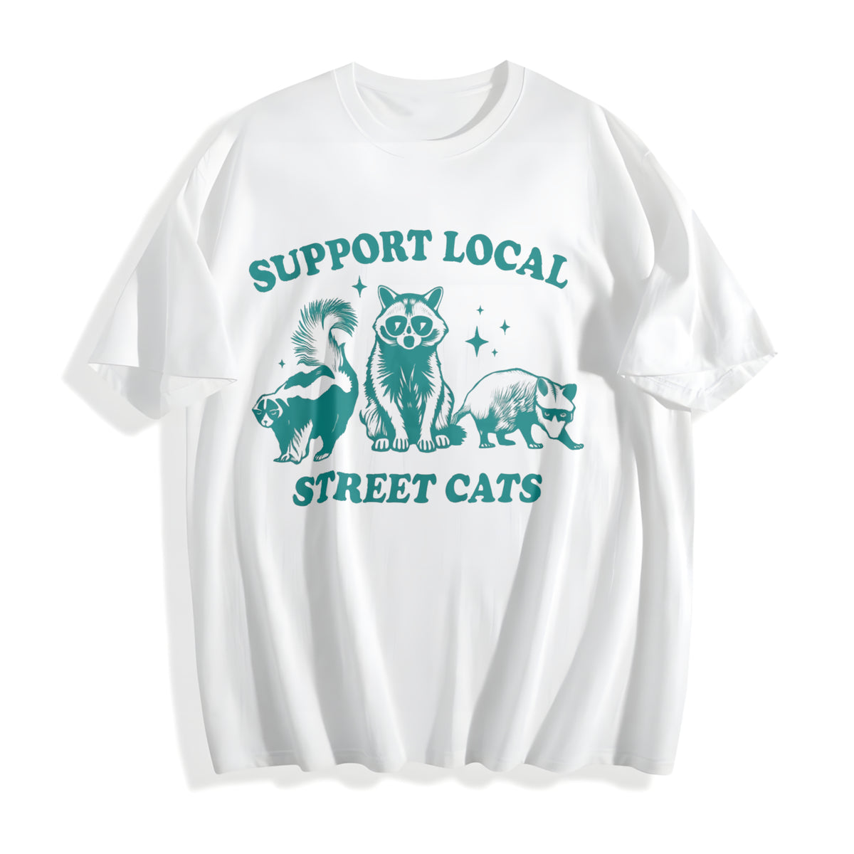 Support Your Local Cats Cotton T-Shirt - product view
