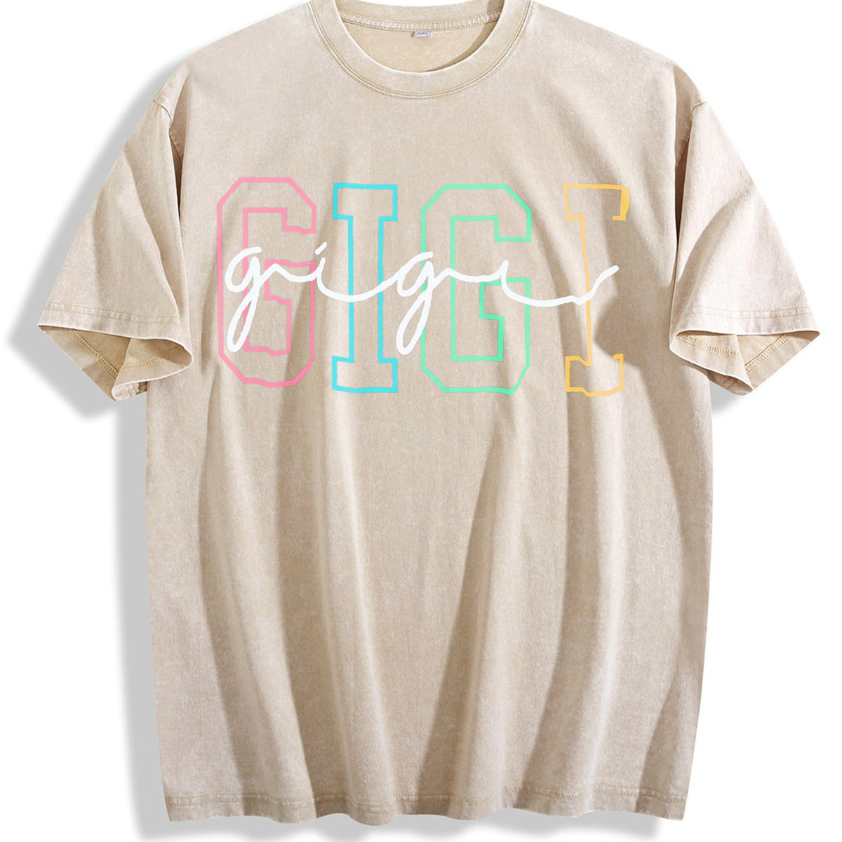 Gigi Vintage Washed T-Shirt - Beige