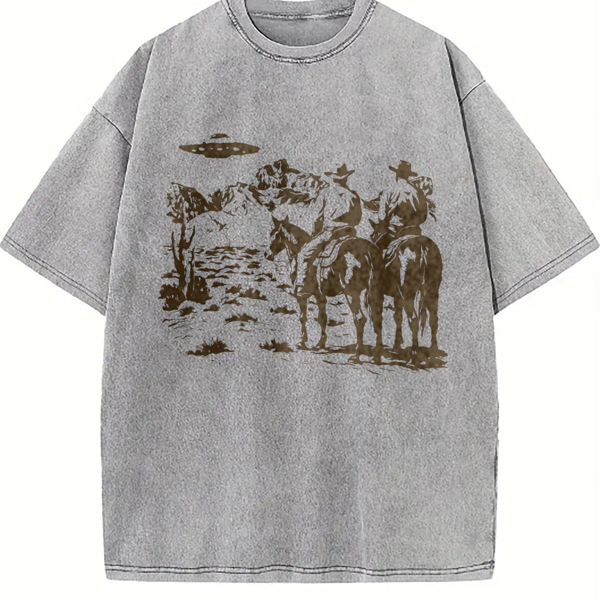 Cowboy UFO 90s Vintage Washed T-Shirt - product view