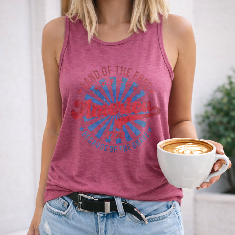 Land Of The Free Because Of The Brave Women's Tank Top - product view