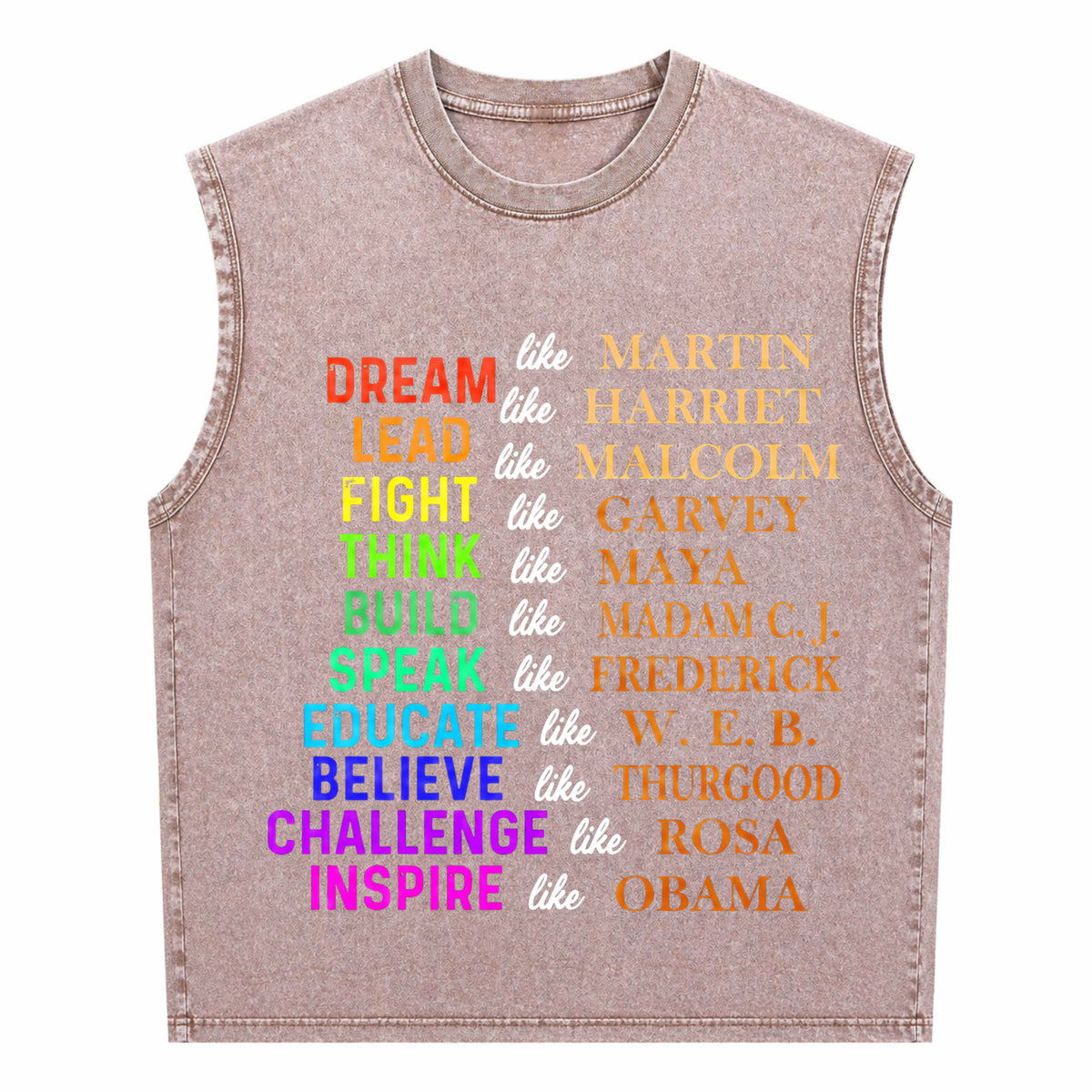 Dream Like Martin Lead Like Harriet The Black History Men's Washed Tank Top - product view