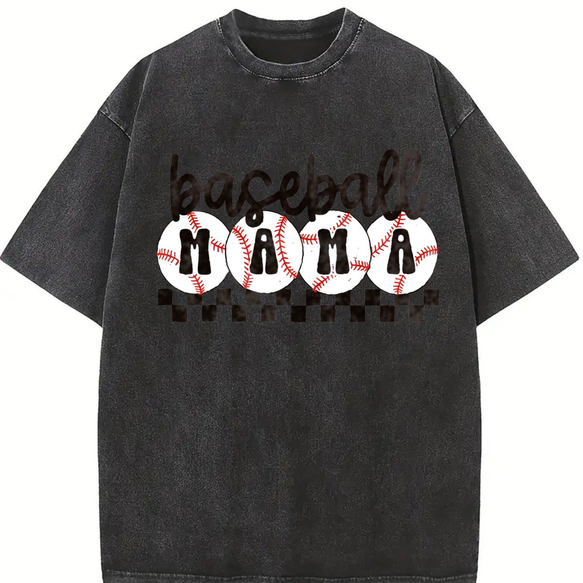 Baseball Mama Tshirt, Checkered Mama Shirt, Mothers Day Gift, Sports Mom Shirt, Cute Mom Shirt, Baseball Mom Top Womenswear Casual Summer