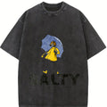 Women's Sality Girl Print Crewneck Tee Vintage Trendy Casual Short Sleeve T-shirt in Black Breathable Cotton Fabric for Daily Wear Ladies Summer Top M-5XL - Womenswear