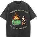 Comfort Colors Funny Raccoon Dumpster Fire T-Shirt, This Little Light of Mine Sarcastic Tee, Racoon Lover Gift, Chaos Aesthetic Graphic T-shirt