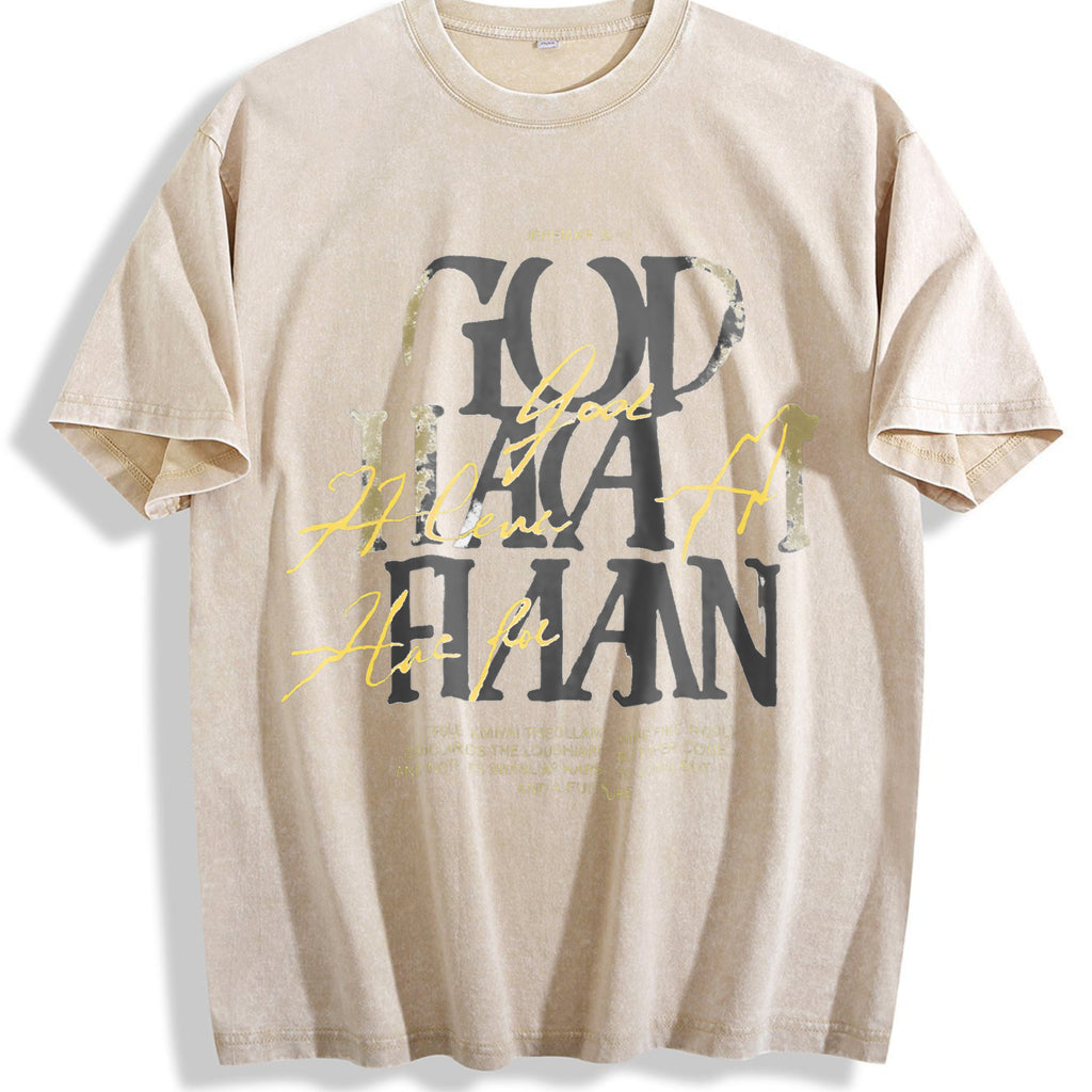 Christian - God Has A Plan Jeremiah 29:11 Vintage Washed T-Shirt - Beige