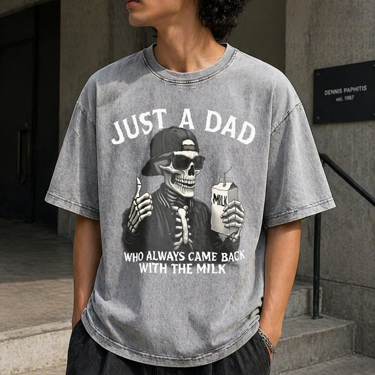 Funny Dad Vintage Washed T-Shirt - product view
