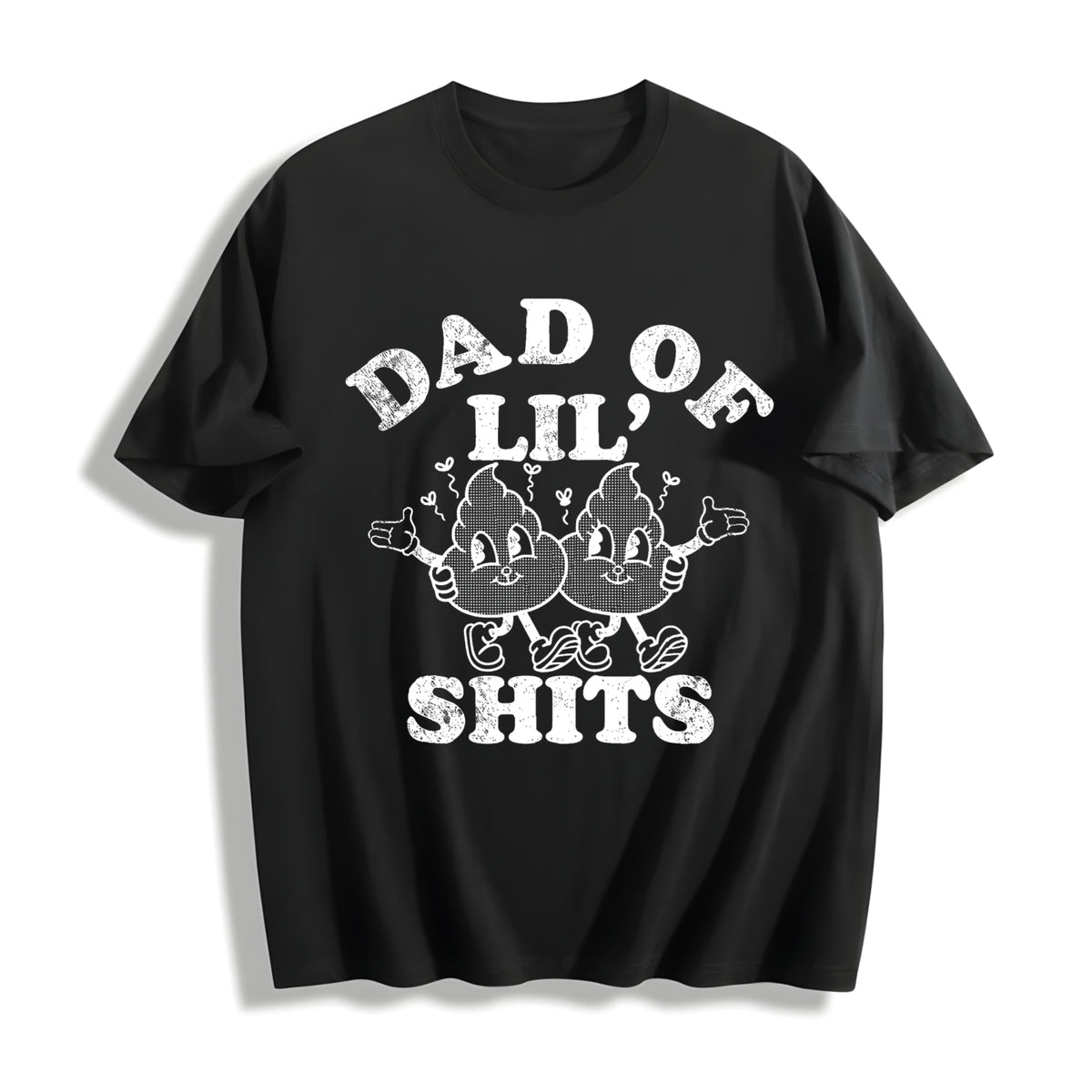 Funny Dad Of Lil Shits Sarcastic Fathers Day For Funny Cool Cotton T-Shirt - Black