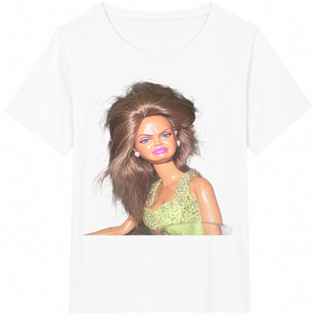 Funny Disgusting Doll Face Meme Hilarious Sarcastic Cotton T-Shirt - product view