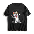 Cat Cotton T-Shirt - Black