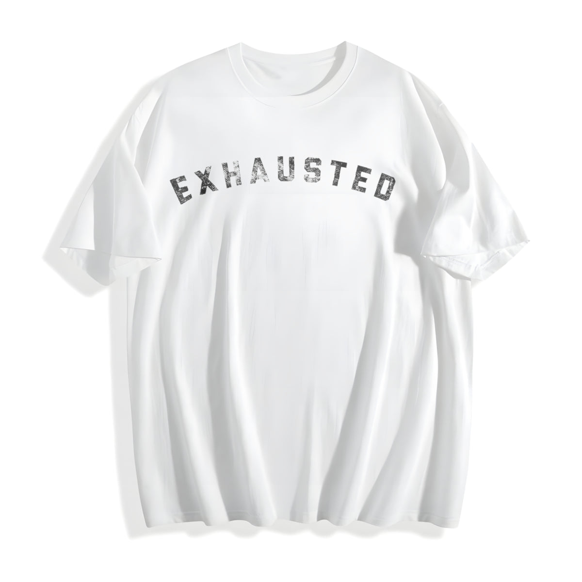Exhausted Funny Tired Worn Out Novelty Parenting Funny Cool Cotton T-Shirt - product view