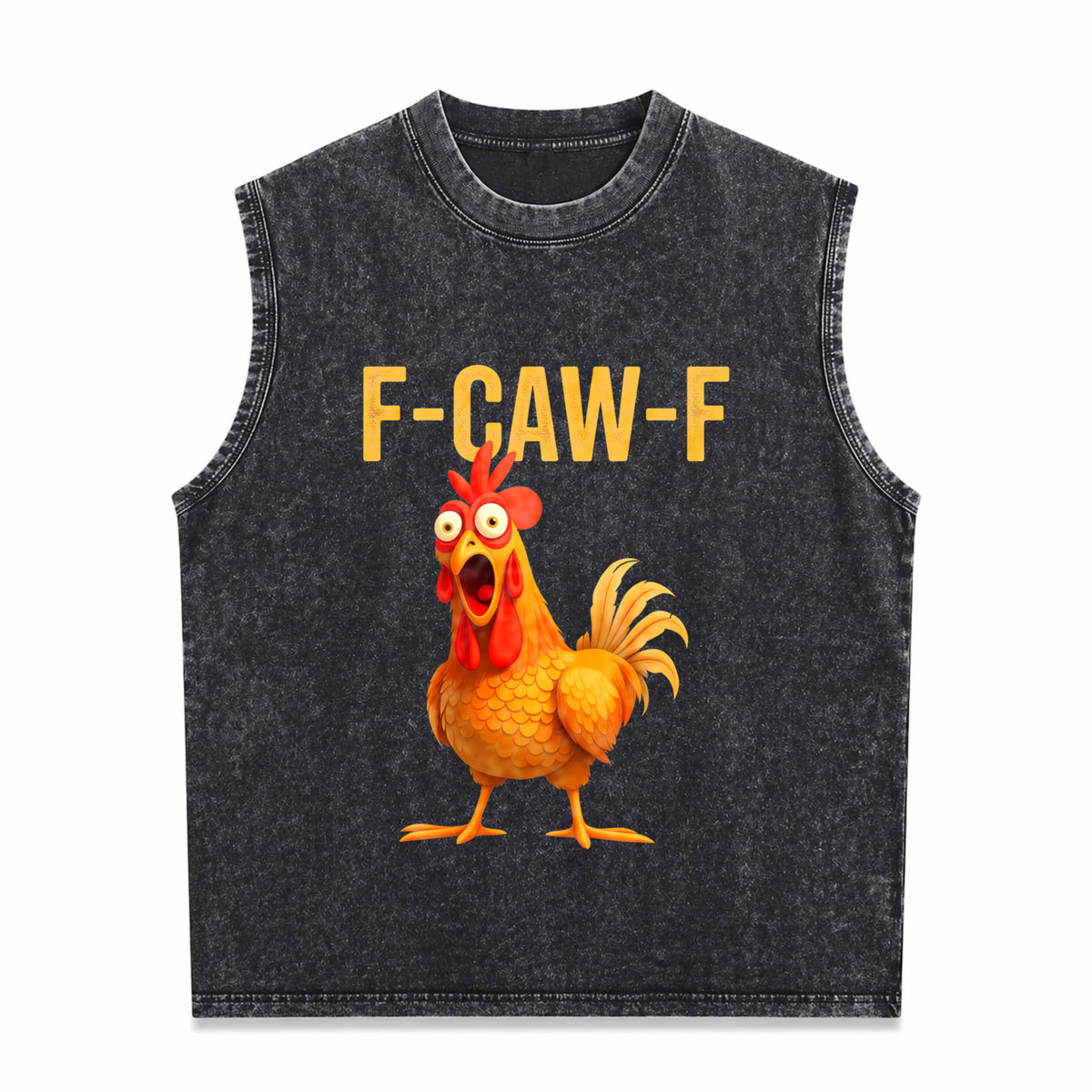 Funny Chicken Men's Washed Tank Top - Black