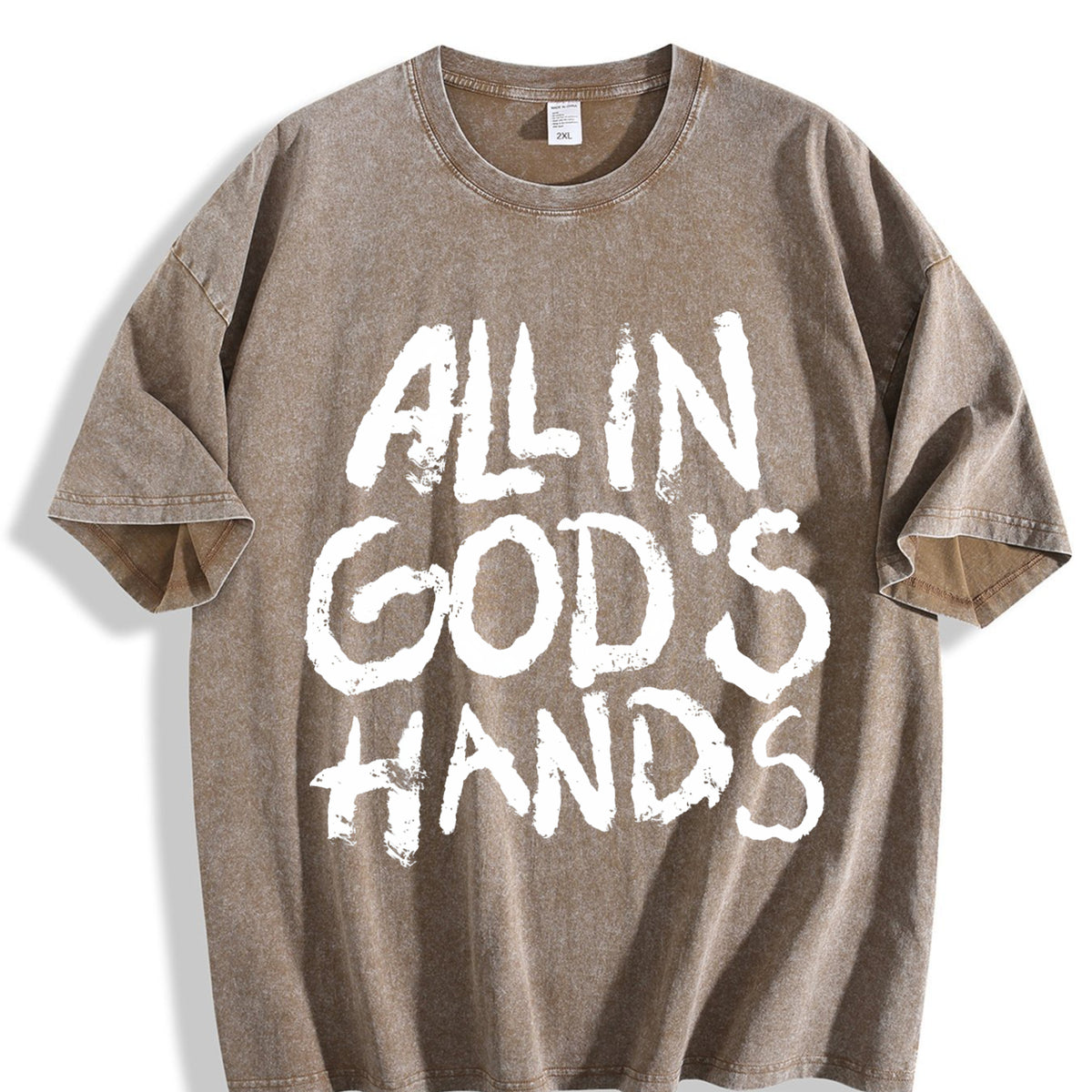 All In God's Hands Faith Vintage Washed T-Shirt - product view