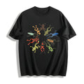 Dancing Frog Feast Cotton T-Shirt - Black