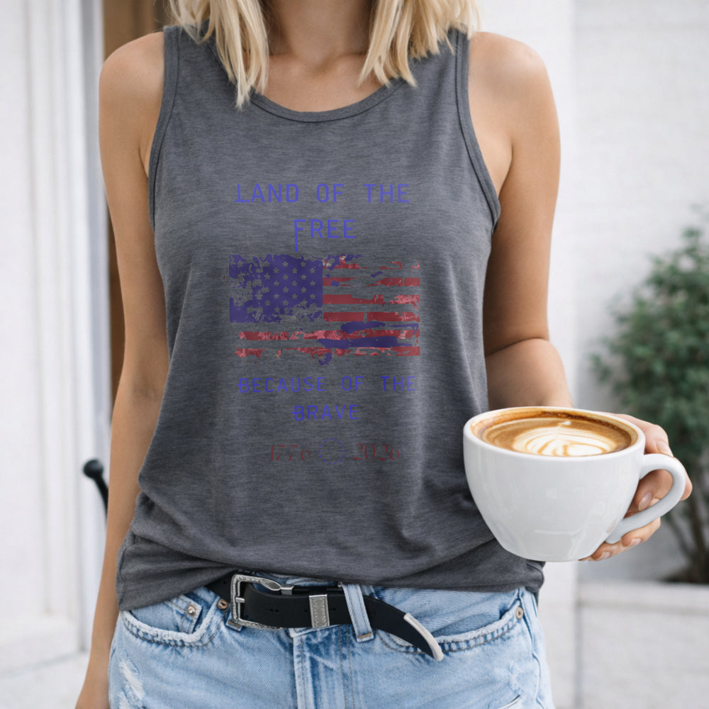Land Of The Free Because Of The Brave Women's Tank Top - product view