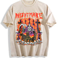 Nightmare Grim Reaper Hellhound Vintage Washed T-Shirt - Beige