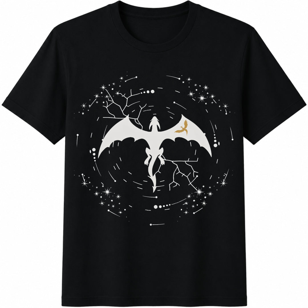 Violent Little Thing Dragon Black Cotton T-Shirt - Black