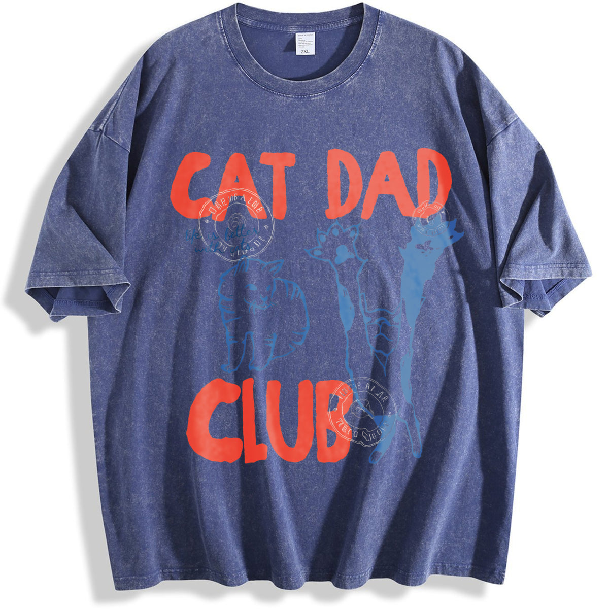 Cat Dad Vintage Washed T-Shirt - product view