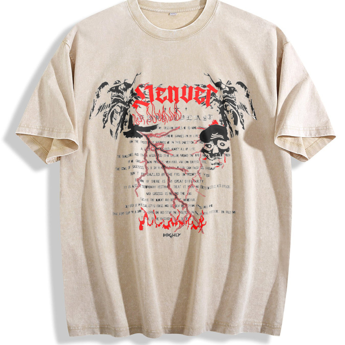 Rebel Spirit Vintage Washed T-Shirt - Beige