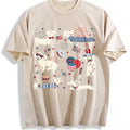 4th Of July Dachshund Doodle Vintage Washed T-Shirt - Beige