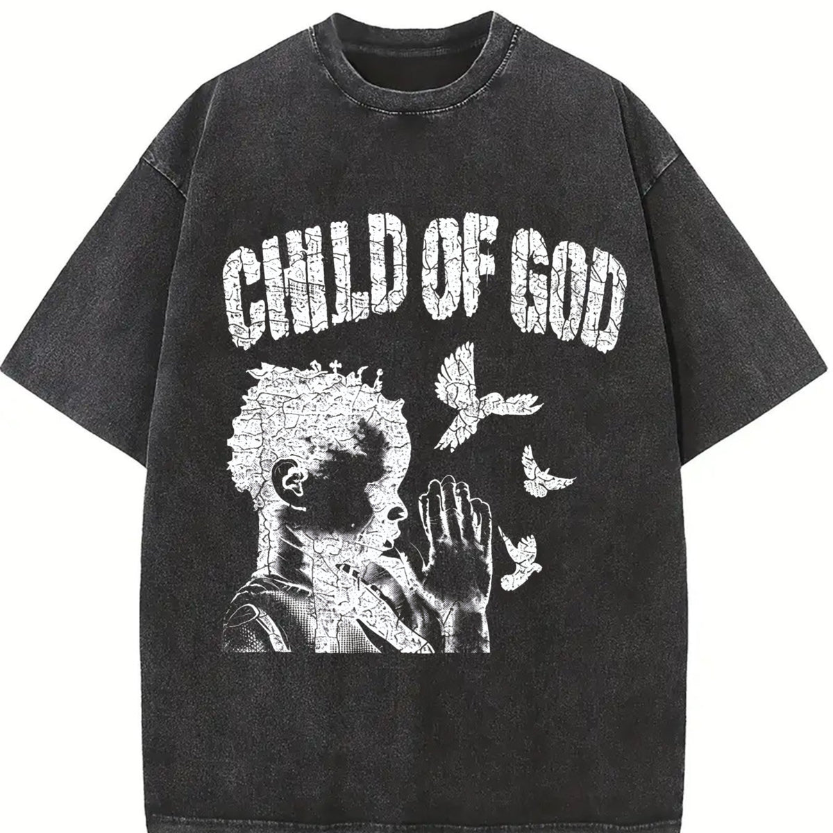 Child Of God Praying Dove Vintage Washed T-Shirt - product view