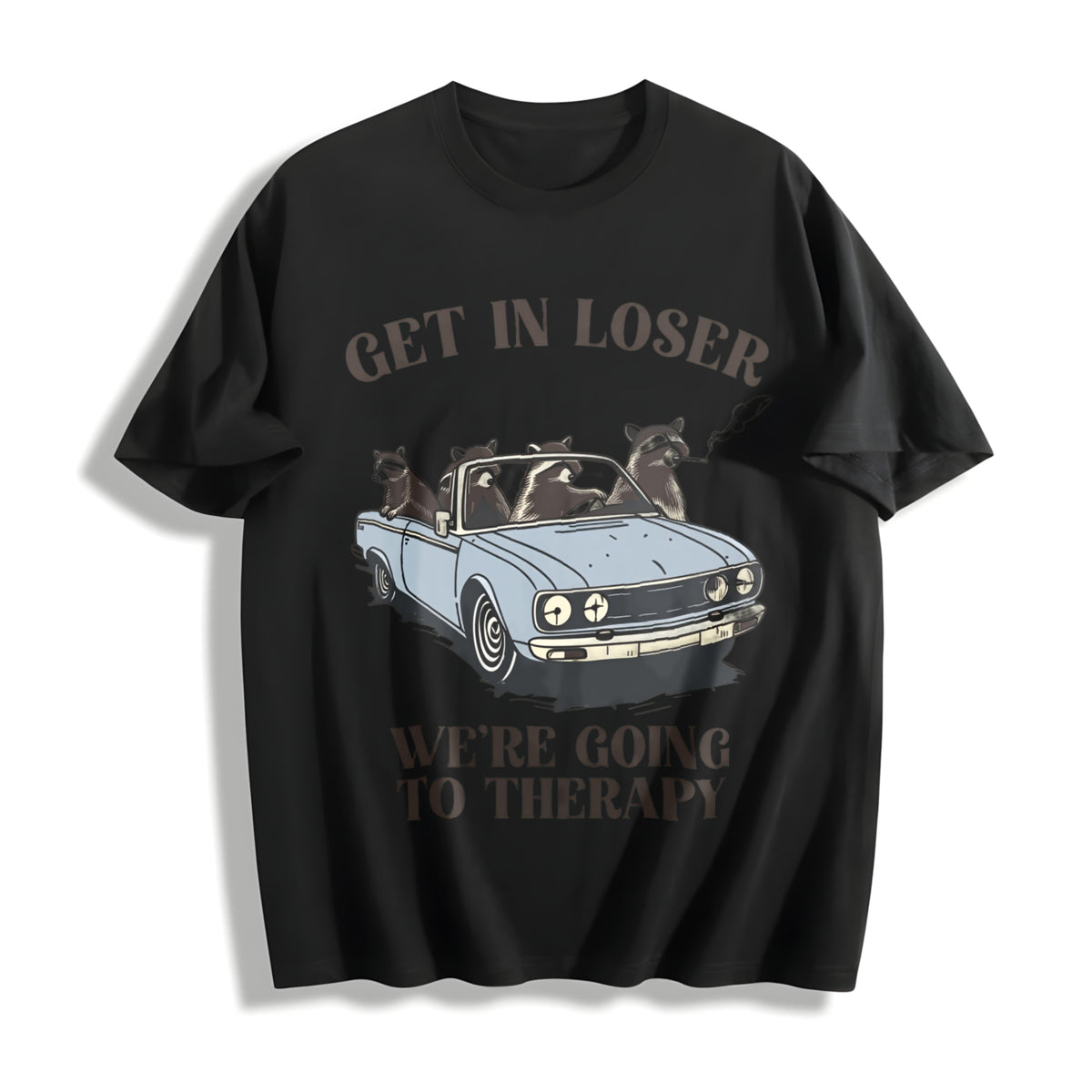 We're Going To Therapy Cotton T-Shirt - Black