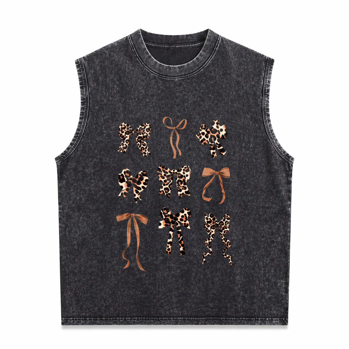 Leopard Material Summer Plus Black Floral Light Floral Men's Washed Tank Top - Black