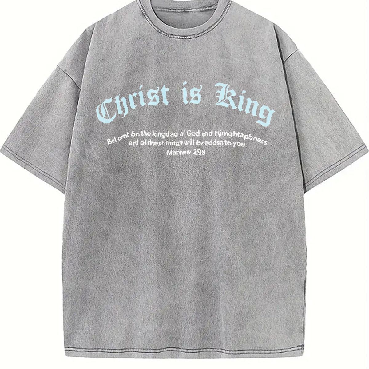 Christ Is King Letter Vintage Washed T-Shirt - product view
