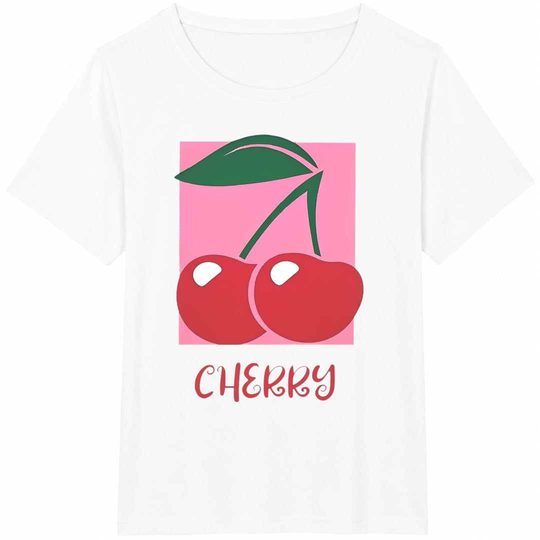 Cherry Pop Art Cotton T-Shirt - product view