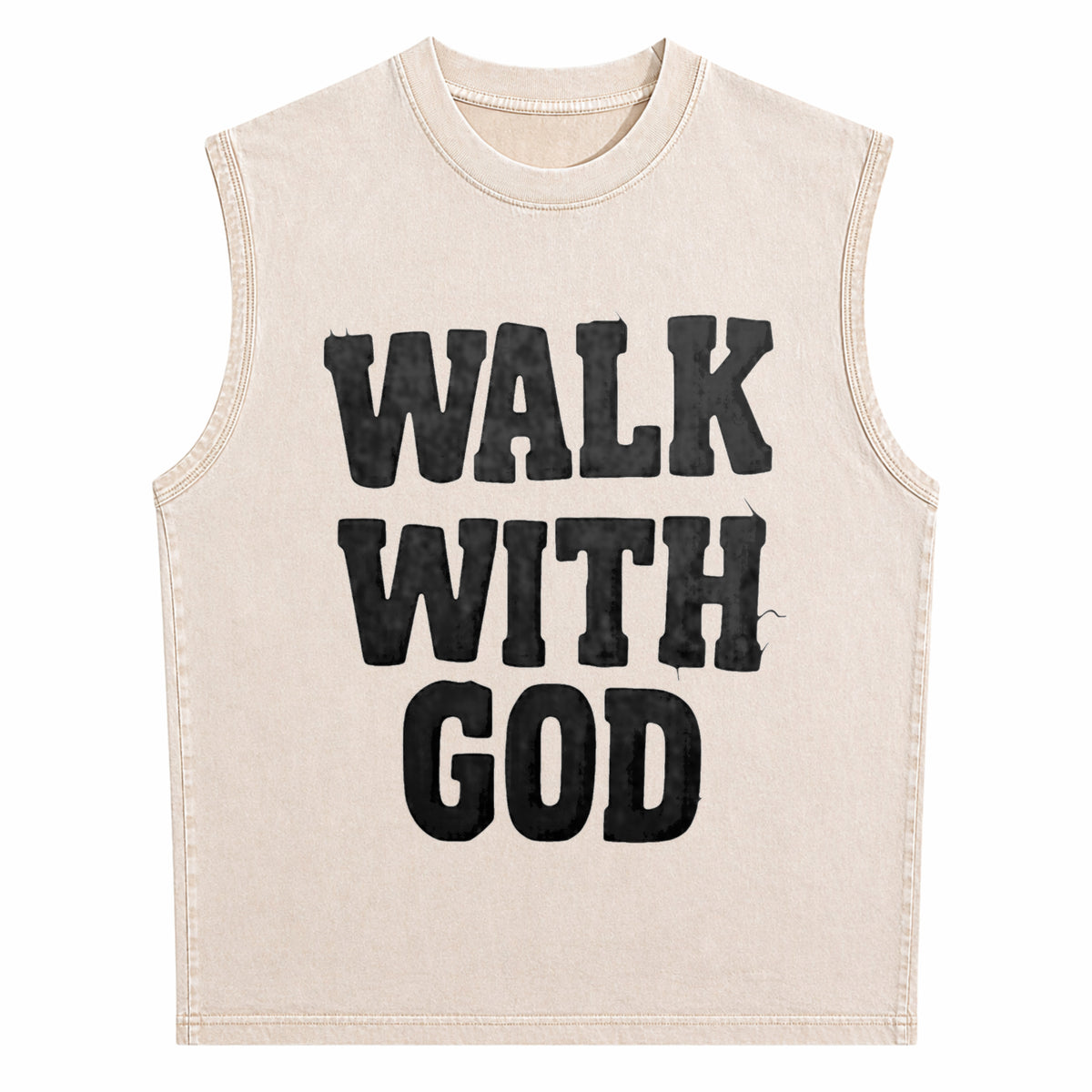 Christian Walk With God Men's Washed Tank Top - product view