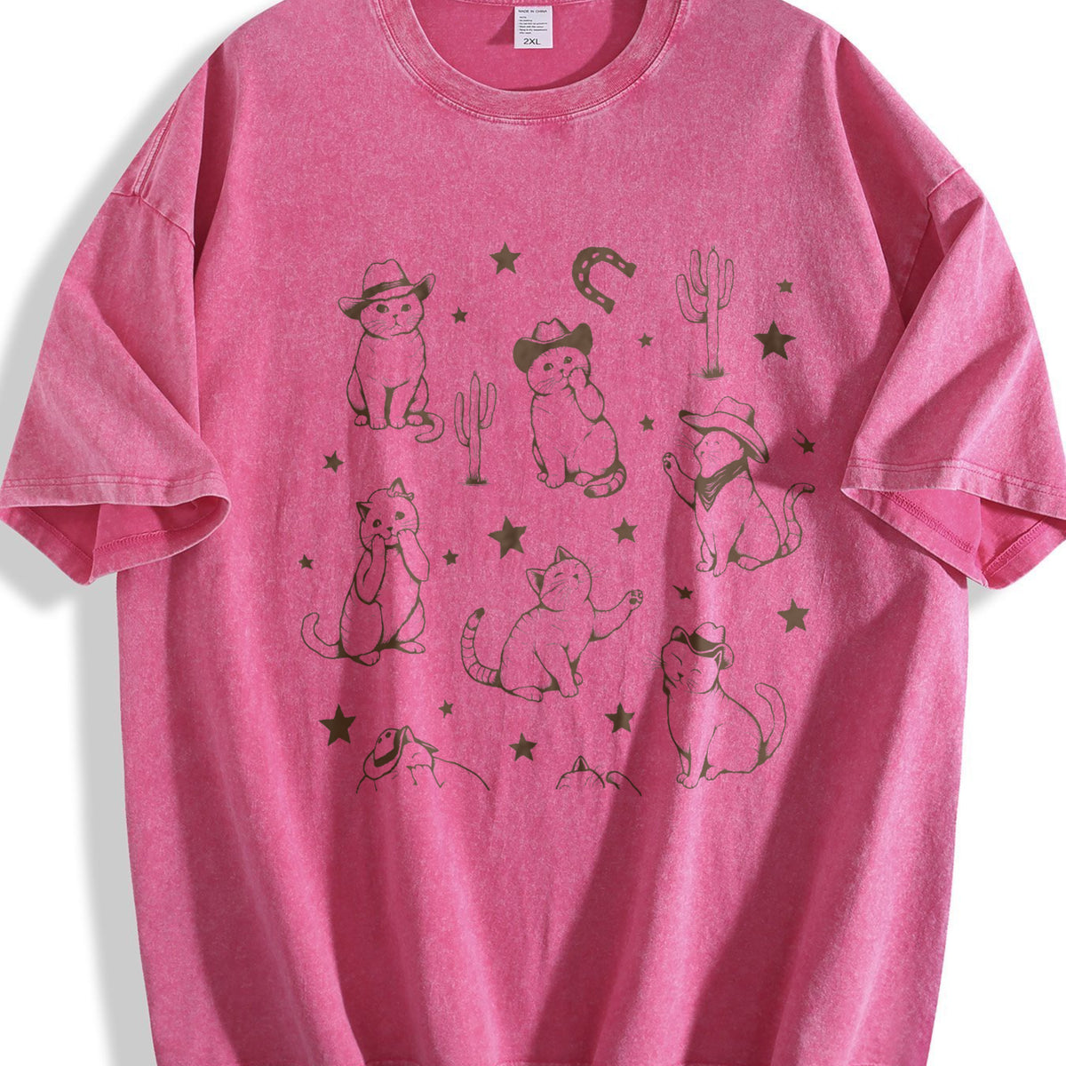 Cowboy Cats And Kittens Western Cowboy Vintage Washed T-Shirt - product view